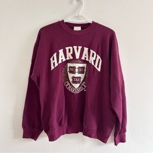 Vintage 90’s Tultex Maroon Harvard Crewneck Sweatshirt with Crest